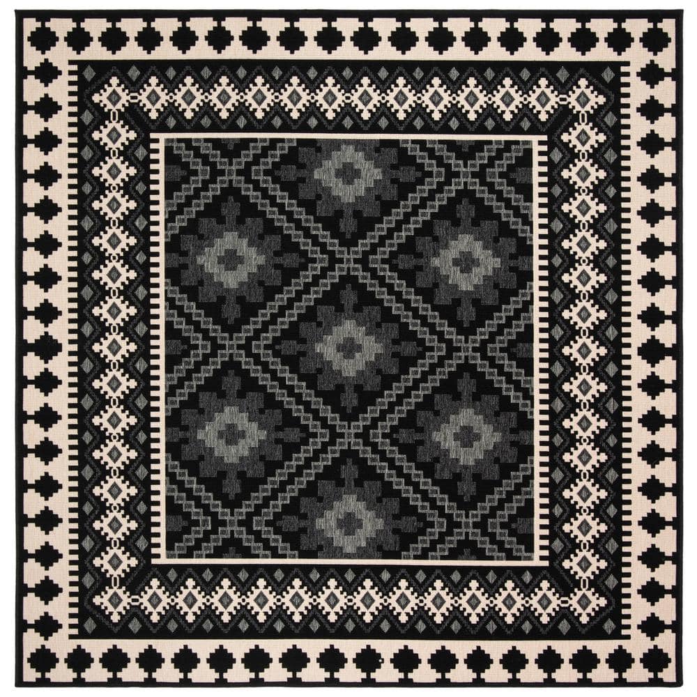 Safavieh 59'' Square Easy-Care Black Synthetic Rug