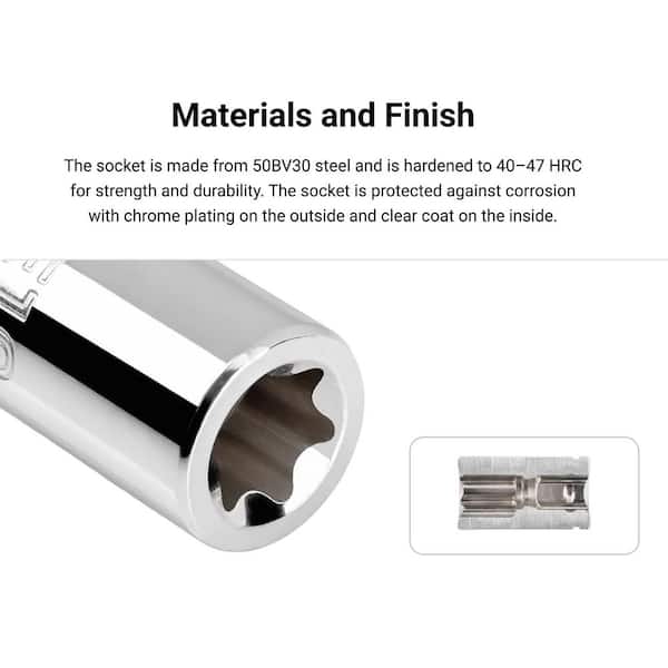 TEKTON 1/4 in. Drive External Star Socket Set with Rail, 8-Piece