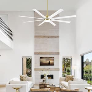 Oscar 6 ft. Integrated LED Indoor White-Aluminum-Blade Gold Ceiling Fan with Light and Remote Control Included