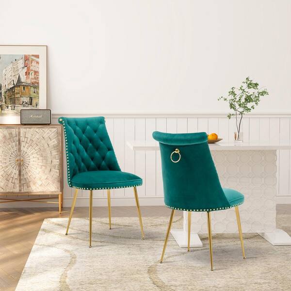 Jade green velvet chair sales