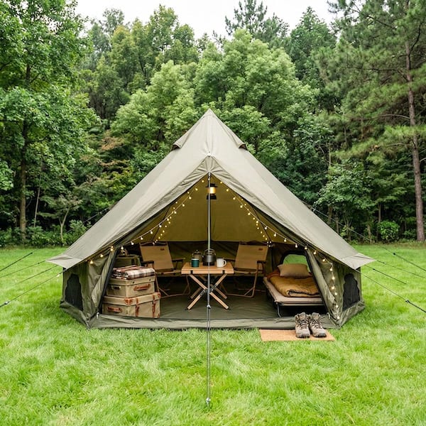 zelt für sechs personen Zelte Sechseckiges 6-Mann-Festival-Kuppelzelt, 6-Personen-Familiencampingzelte mit 360°-Panoramablick, 4-Jahreszeiten-Luxus-Doppelschicht-Glamping-Glockenzelt aus großem Segeltuch for Urlaubswanderpar Sport & Freizeit Crankbrothers Gem S Handpumpe Quantity:5 piece/pack SF