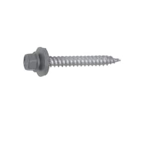 #10 1-1/2 in. External Hex Drive Flange Hex Head Steel Wood Screws in Light Gray (250-Pieces per Bag)