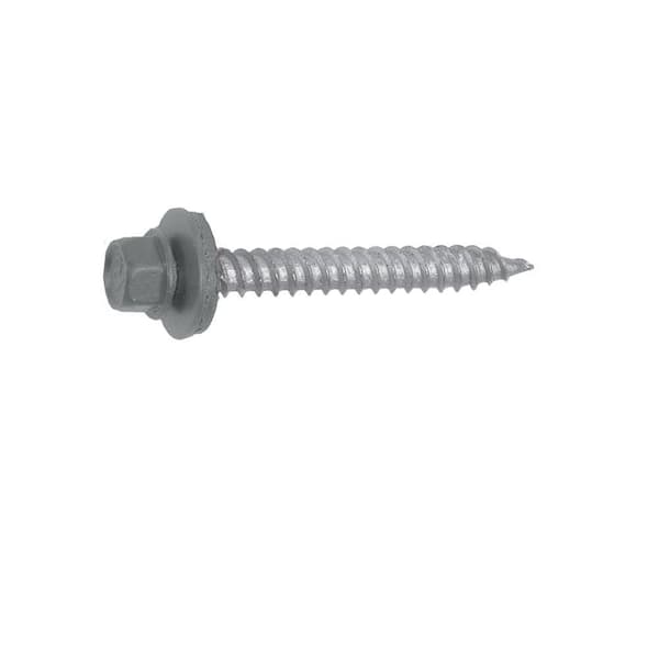 Fabral #10 1-1/2 in. External Hex Drive Flange Hex Head Steel Wood Screws in Light Gray (250-Pieces per Bag)