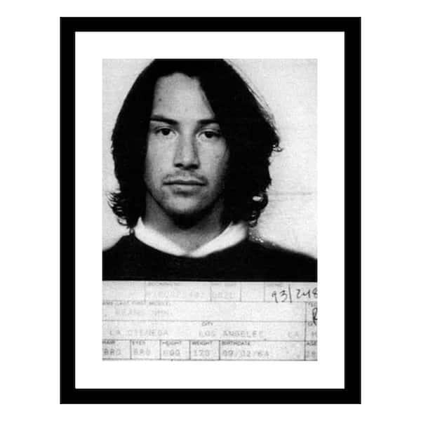 VENICE BEACH Collections Keanu Reeves 1993 Mugshot by Unknown 1-Piece Framed Graphic Print Abstract Poster Art Print 18 in. x 14 in.