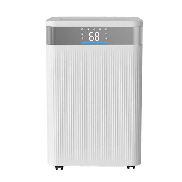 52 pt. Dehumidifier, 3000 sq.ft. Bucketless Residential Dehumidifier in White with Efficient Control, Quiet for Bedrooms