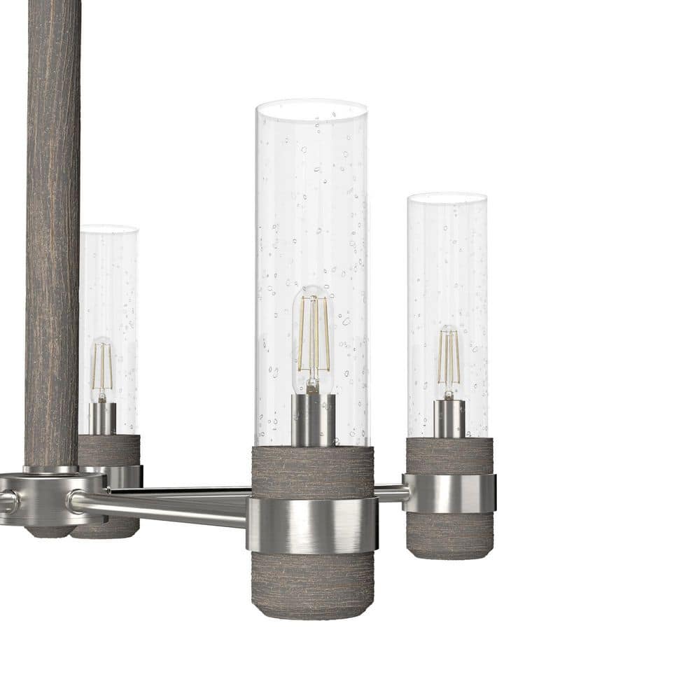 River Mill Brushed Nickel 5-Light Candle Chandelier