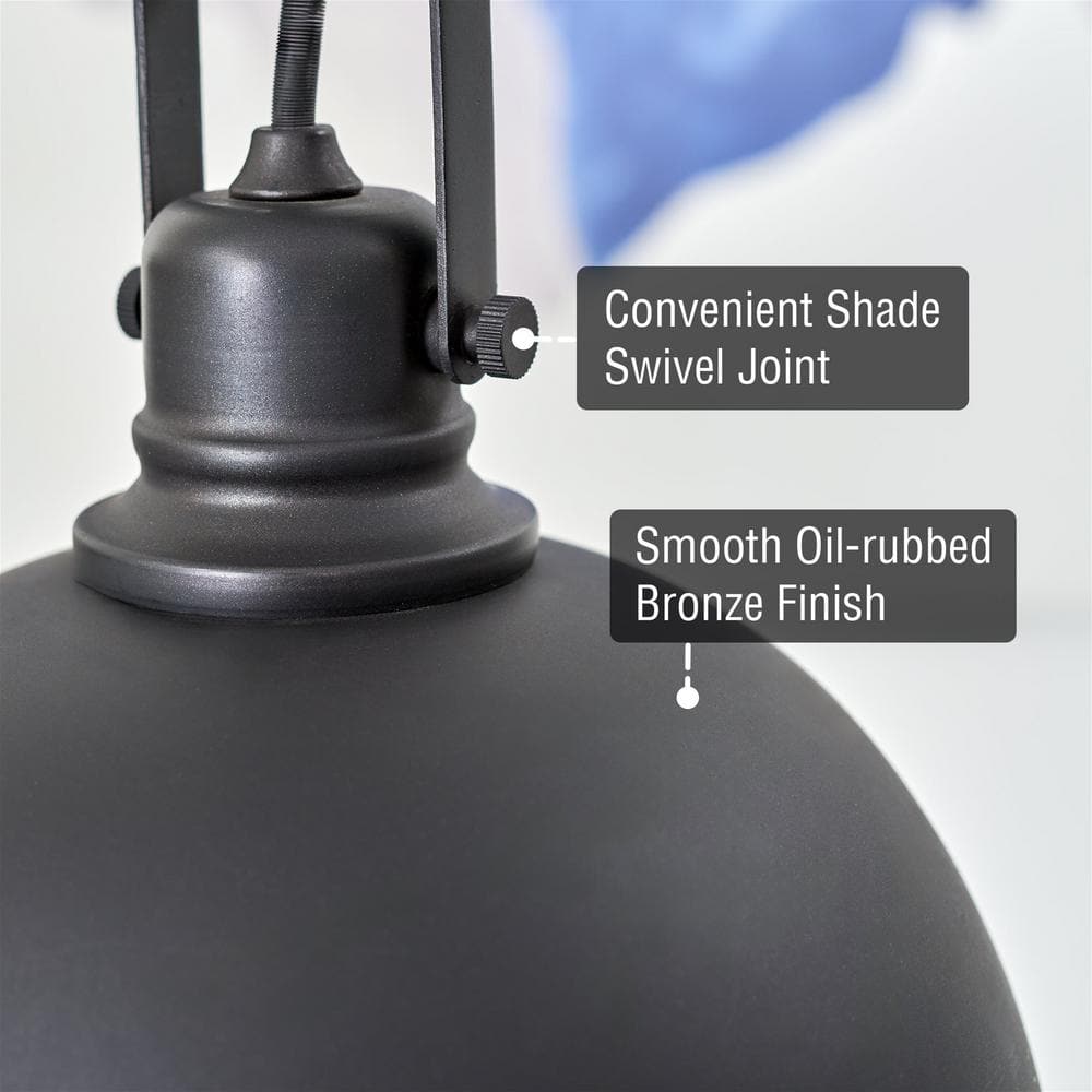 Belle 9" Adjustable Oil-Rubbed Bronze Industrial Pendant Light
