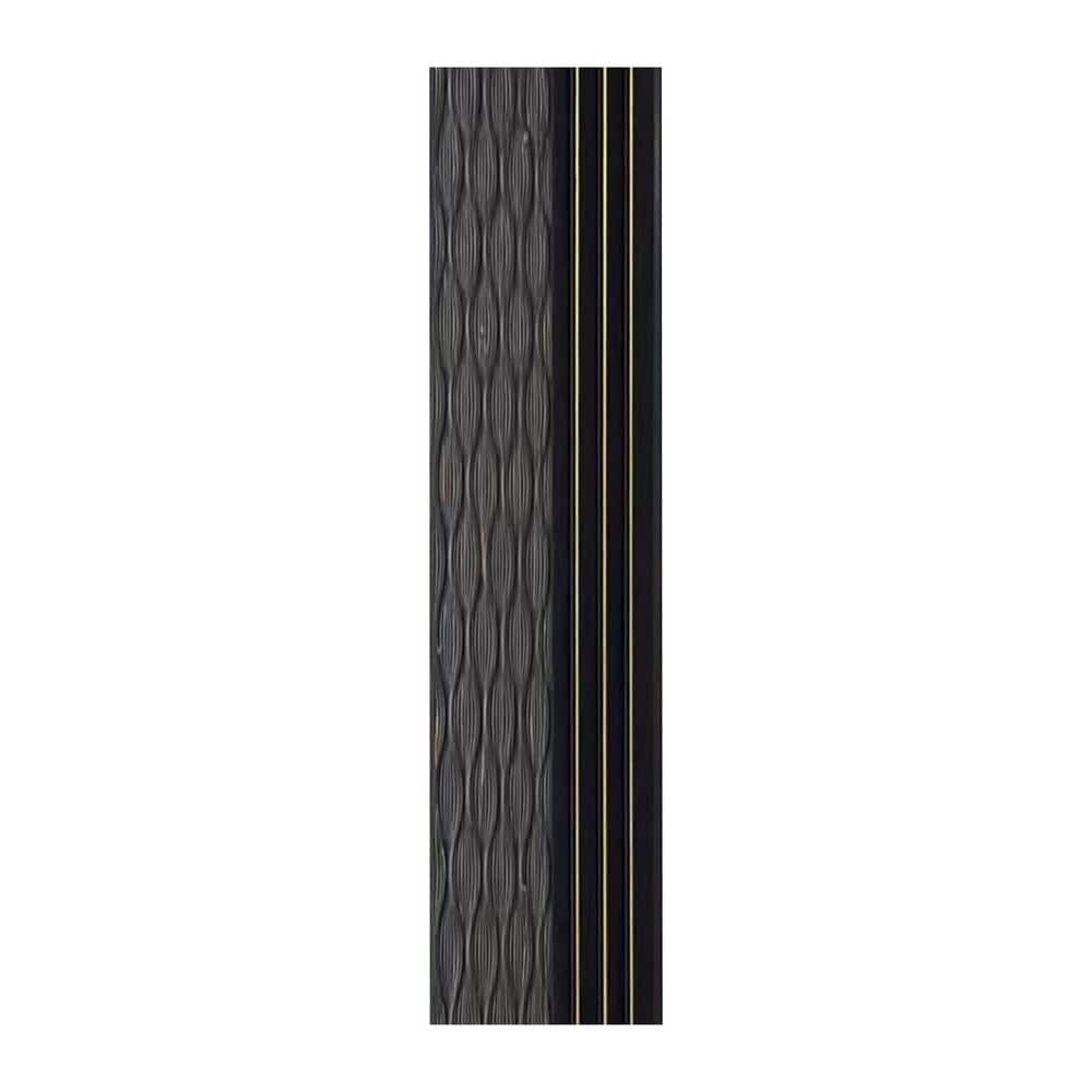 Ejoy 94.5 in. x 4.8 in. x 0.5 in. Acoustic Vinyl Wall Cladding Siding Board in Black Wood Grain Color (Set of 4-Piece)