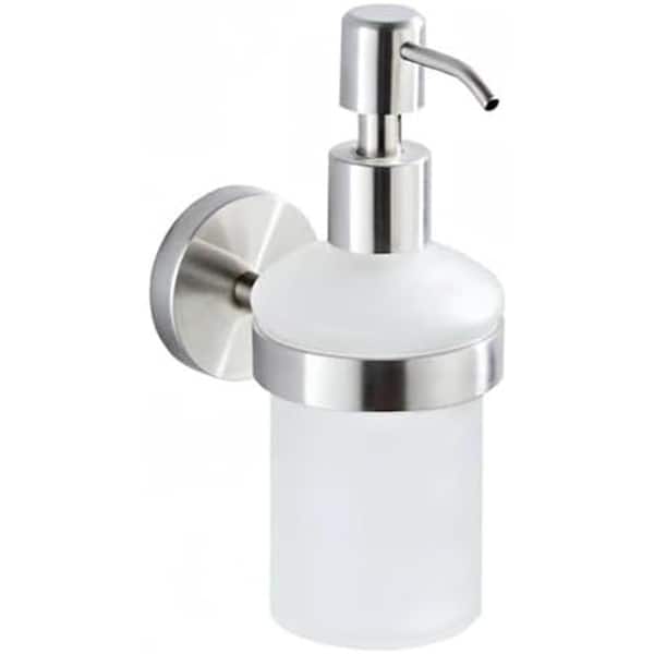 Glass Wall Mount Soap Dispenser Lotion Dispenser with Stainless Steel Pump for Kitchen Bathroom Liquid Soaps
