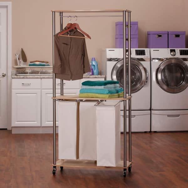 Laundry Basket 3 Section, Laundry Room Organization and Storage, Laundry  Hamper with Shelf Wall Mount, Hampers for Laundry, Removable Laundry  Sorter