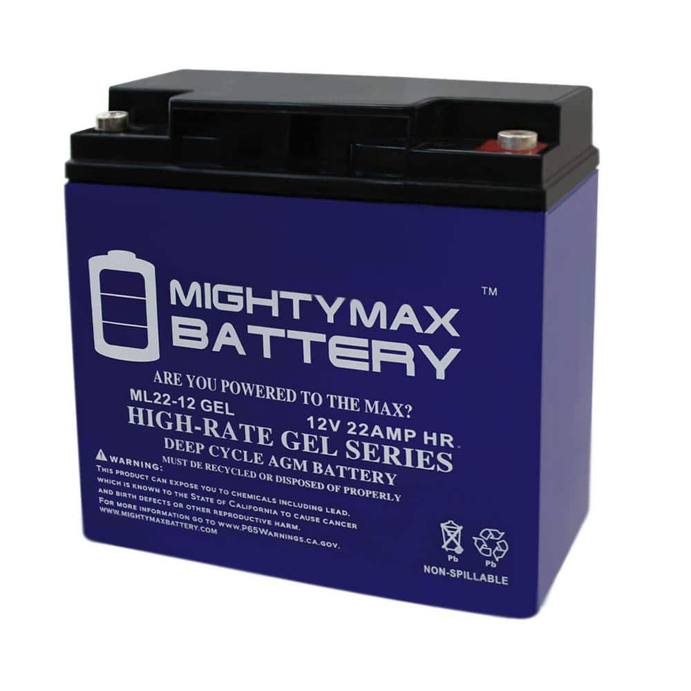 Mighty Max Battery 12v 22ah Gel Battery Replaces Enduring 6fm226 Fm 22 Max3517388 The Home Depot 6713