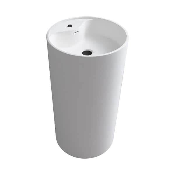 Unbranded 17.7 in. D White Solid Sink Basin