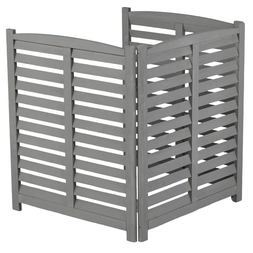 Outdoor Gray Air Conditioner Fence Screen, Wood Privacy Fence 3 Panels price history on PriceWatchPro