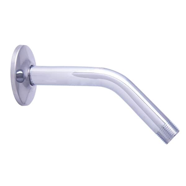 Dyconn 7.25 in. Angled Shower Arm with Flange in Polished Chrome