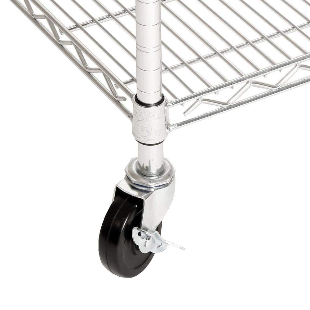 UltraDurable 5-Tier NSF-Certified Steel Wire Shelving with Wheels, 36" x 24"