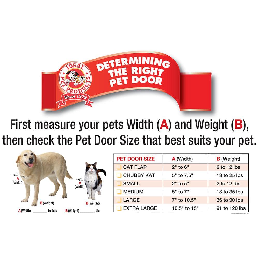 Small White Plastic Dual Pane Pet Door with Lock-Out Slide