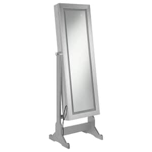 Moore Silver Wood Jewelry Cheval Mirror 20 in. W Jewelry Armoire