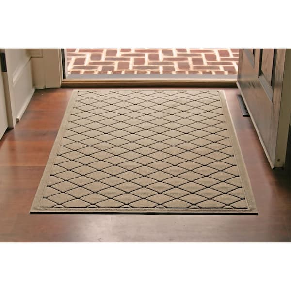 Waterhog Argyle Camel 34 in. x 52 in. PET Polyester Indoor Outdoor Door Mat