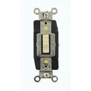 15 Amp Industrial Grade Heavy Duty Single-Pole Double-Throw Center-OFF Maintained Contact Toggle Switch, Ivory