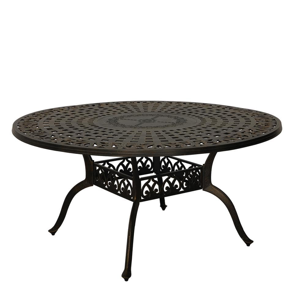 Outdoor Patio Round 59-In Cast Aluminum Dining Classic Pattern Table in Bronze price history on PriceWatchPro