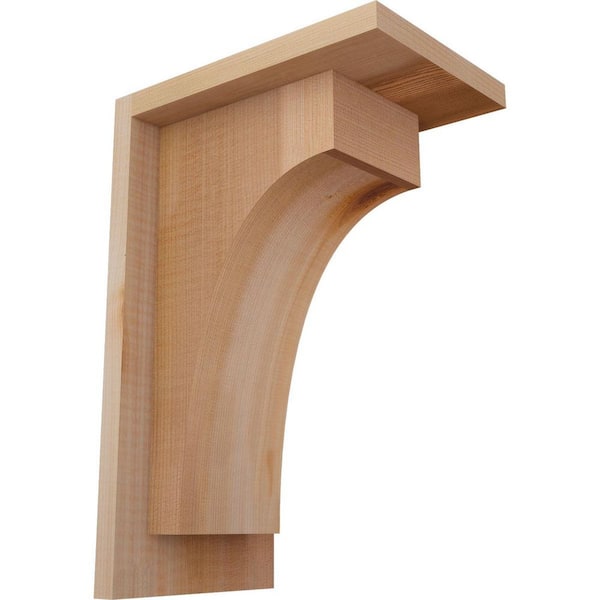 Ekena Millwork 5-1/2 in. x 8 in. x 12 in. Western Red Cedar Huntington Smooth Corbel with Backplate
