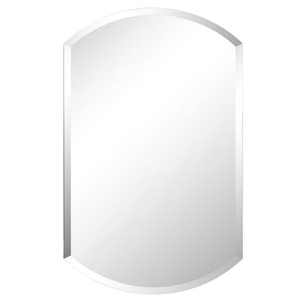 20 in. W x 32 in. H Oval Wall Mount or Recessed Versatile Bathroom Medicine Cabinet with Mirror Adjustable Shelves