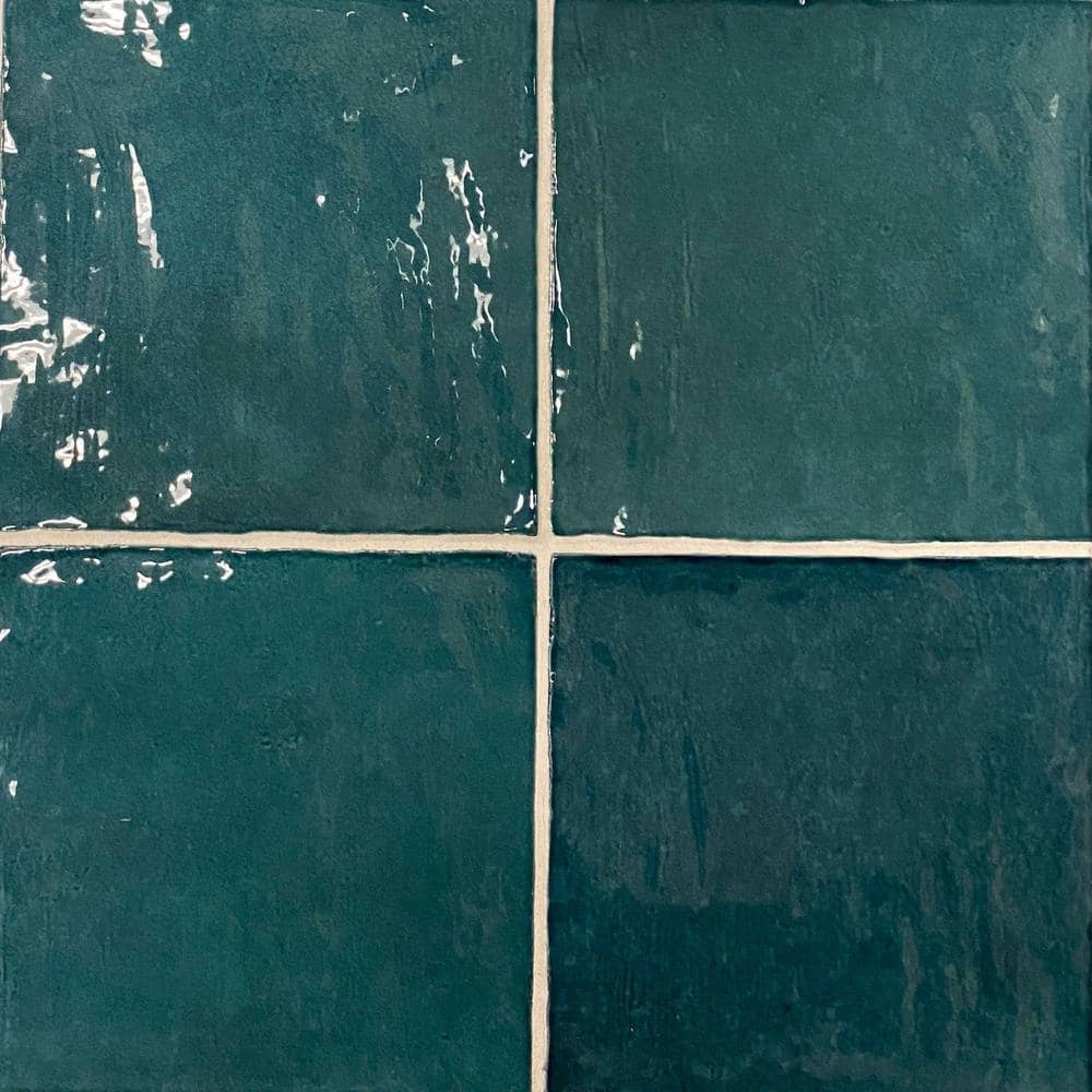 Chateau Ocean Green Glossy Ceramic Square Wall Tile