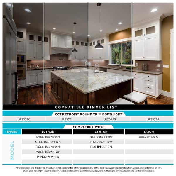 5/6in Can Light 14W=90W 5 Color Selectable Dimmable Smooth Trim Remodel Integrated LED Recessed Light Kit 4 Pack