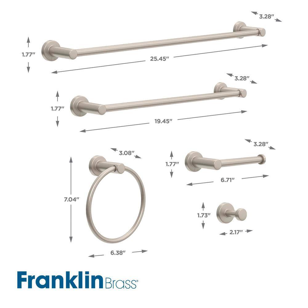 Wake Brushed Nickel 5-Piece Bathroom Hardware Set