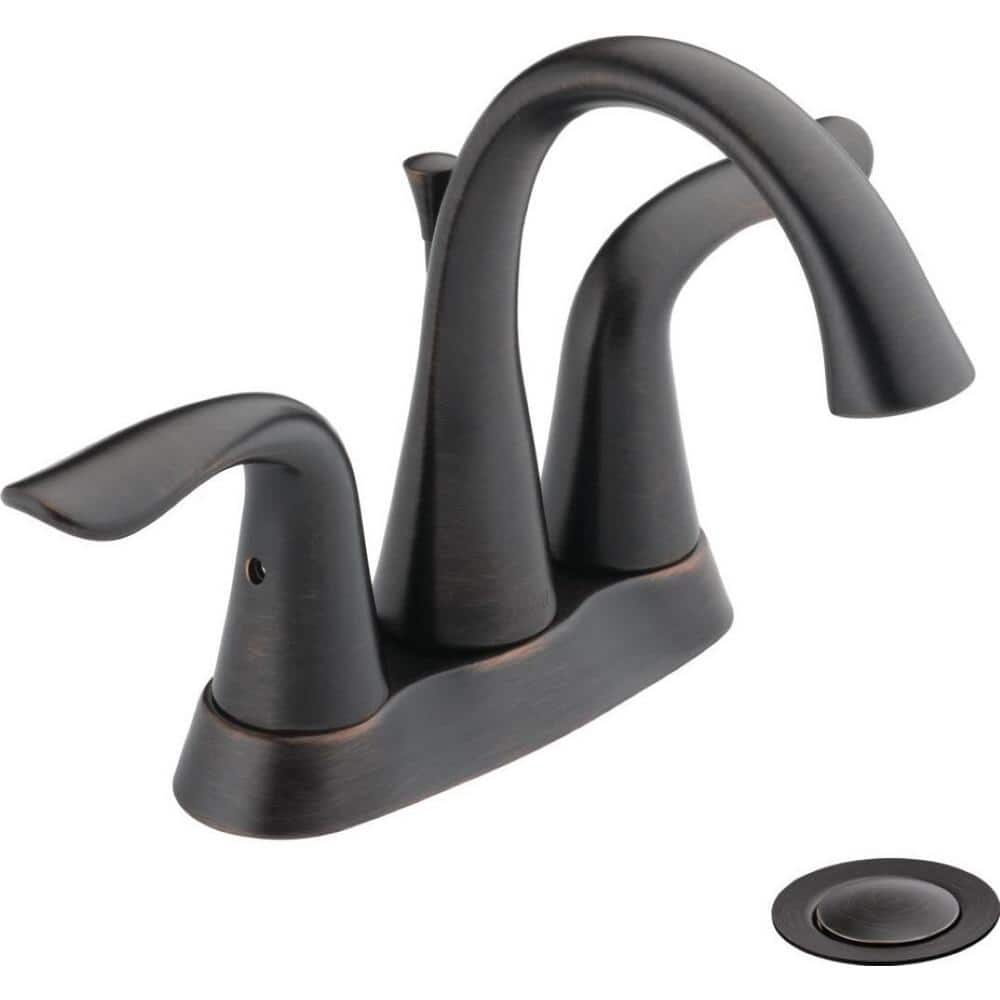 Delta Lahara Champagne Bronze Widespread 2-handle WaterSense Bathroom Sink  Faucet with Drain (5.875-in)