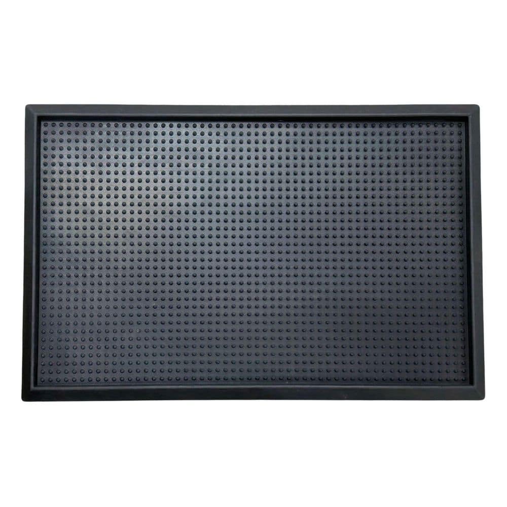 Ottomanson Heavy-Duty Black 18 in. x 28 in. Waterproof Rubber Boot Tray with Raised Edges, Non-Slip Indoor/Outdoor Utility Mat OTR6400-18X28