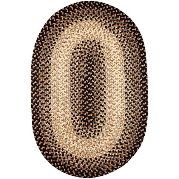 Ombre Charcoal 5 ft. x 8 ft. Oval Indoor/Outdoor Braided Area Rug