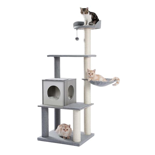 Foobrues Multi-Level Cat Tree Modern Cat Tower Wooden with