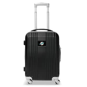 NFL Miami Dolphins Black 21 in. Hardcase 2-Tone Luggage Carry-On Spinner Suitcase