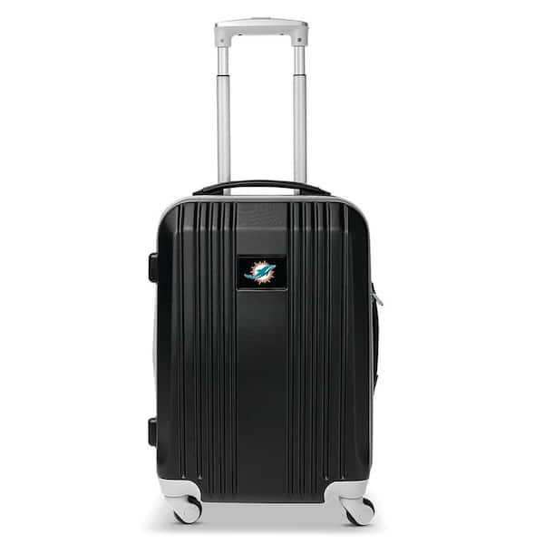 Denco NFL Miami Dolphins Black 21 in. Hardcase 2-Tone Luggage Carry-On Spinner Suitcase