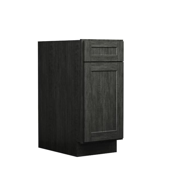 Hausvita 15 in. W x 24 in. D x 34.5 in. H Ready to Assemble Plywood Base Kitchen Cabinet in Shaker Charcoal