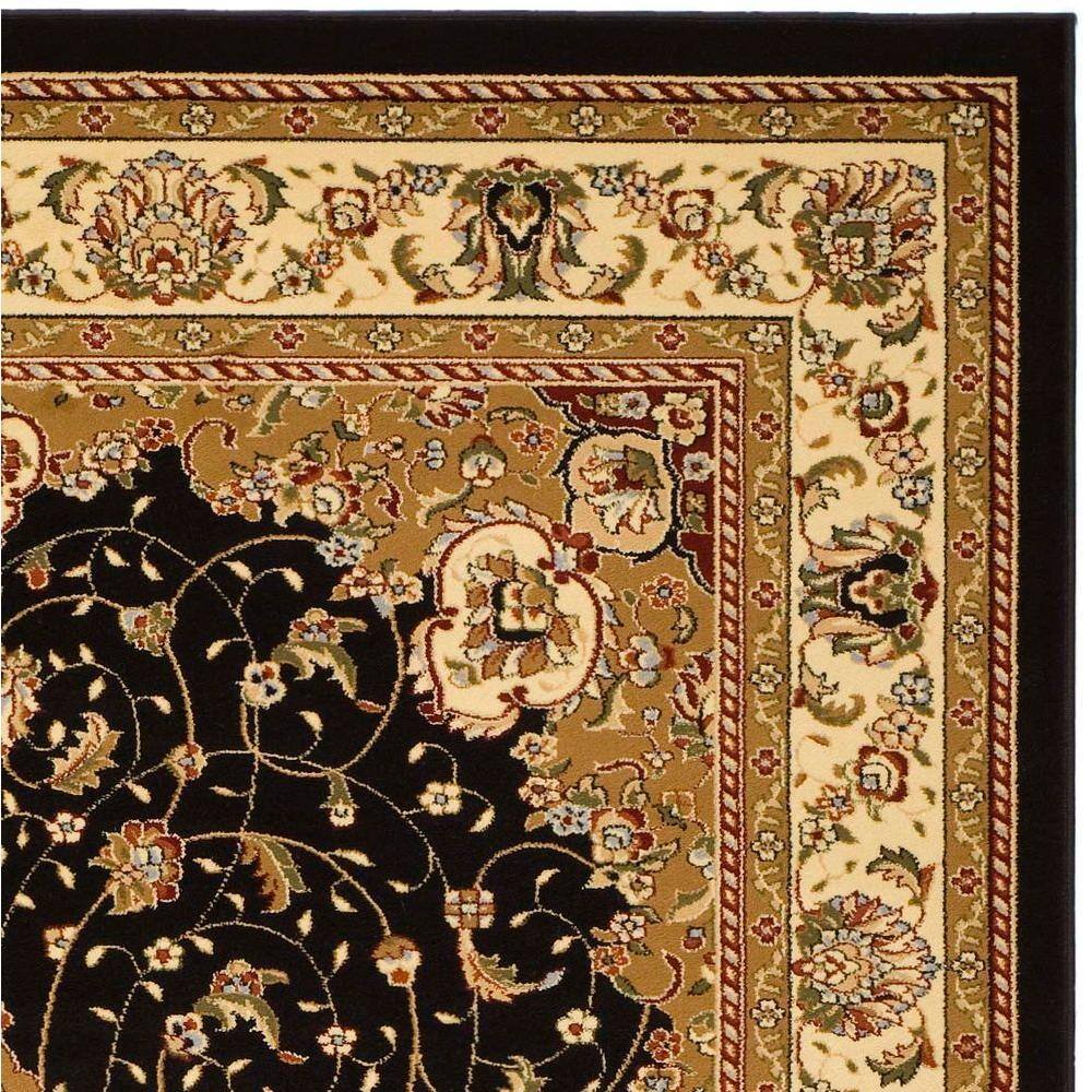 Black and Ivory Floral Tufted 4' x 6' Synthetic Area Rug