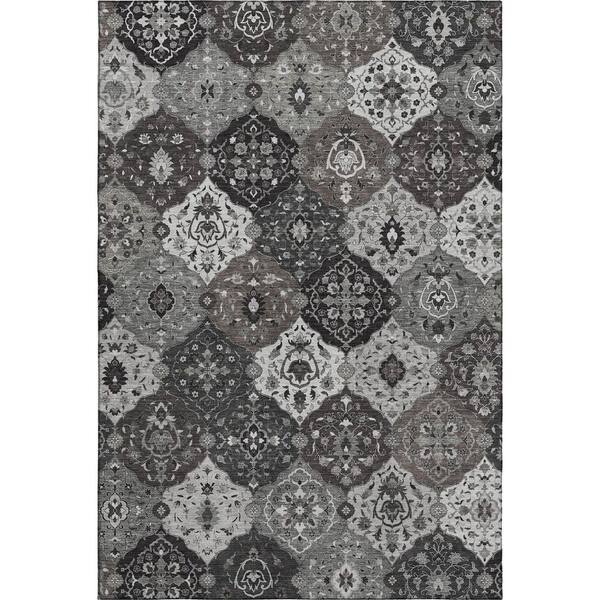 Mayfield Premium Machine Washable Abstract AMF2292 Gray 10 ft. x 14 ft. Area Rug