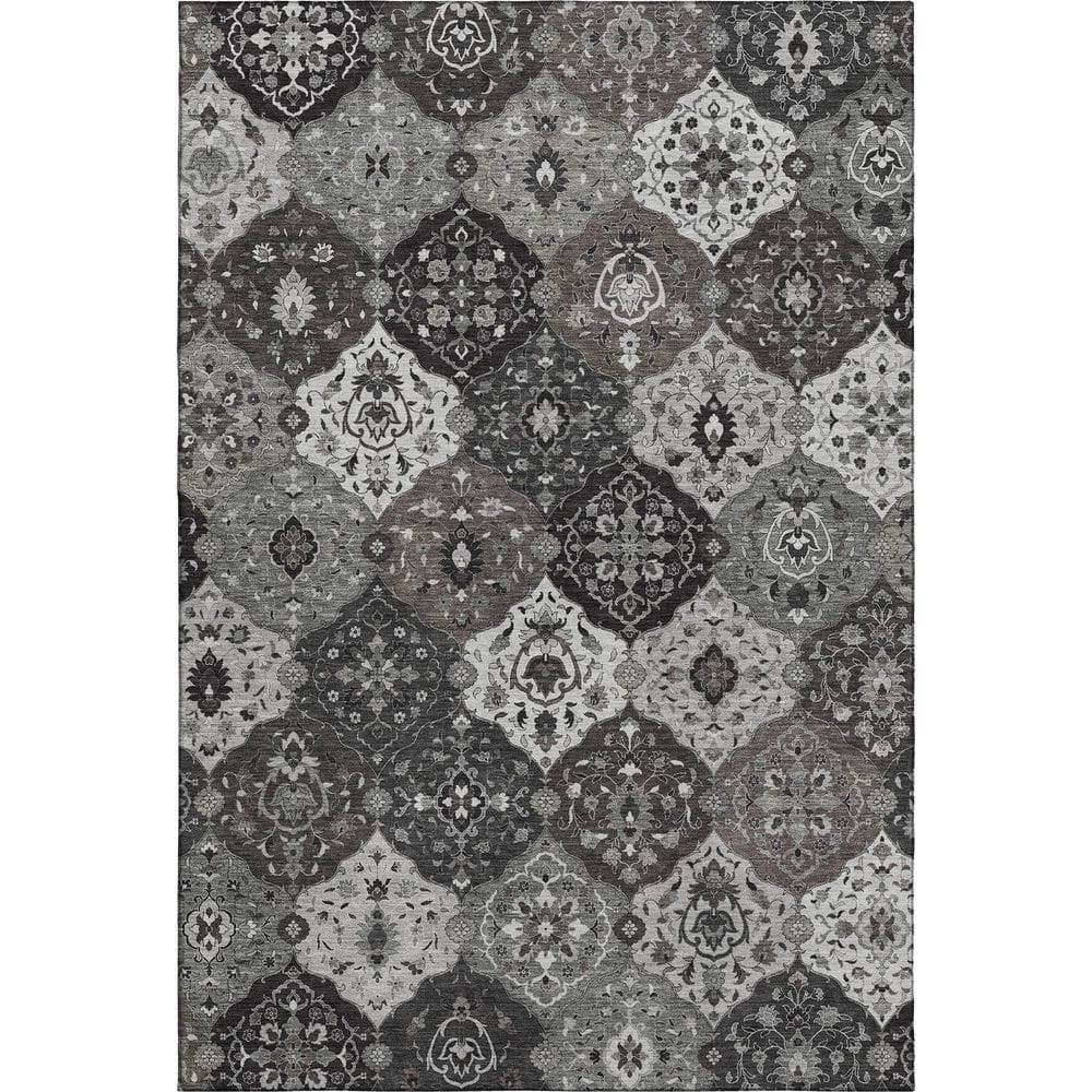 Mayfield Premium Machine Washable Abstract AMF2292 Gray 3 ft. x 5 ft. Area Rug price history on PriceWatchPro
