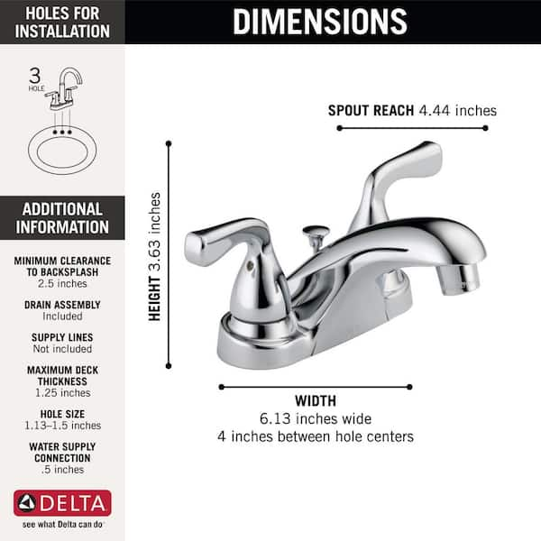 Delta Foundations 4 in. Centerset 2-Handle Bathroom Faucet in