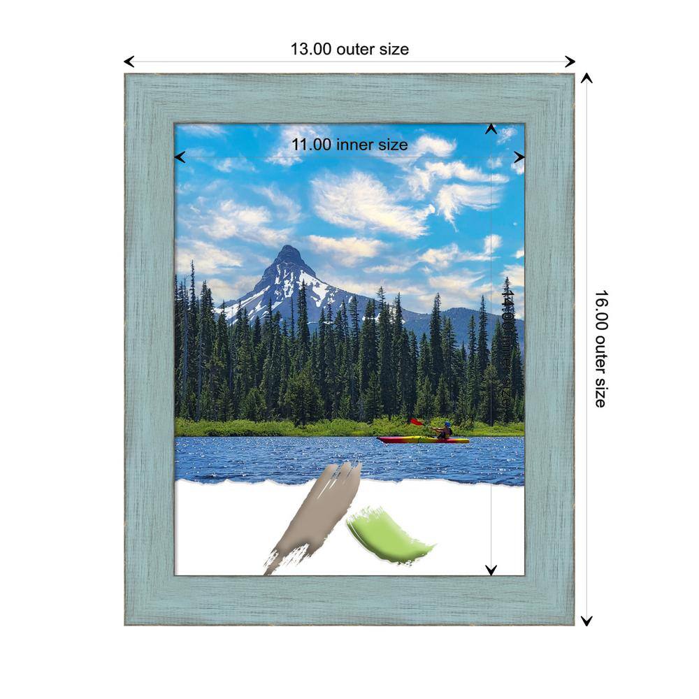 Sky Blue Distressed Wood Single Photo Frame 16" x 13"