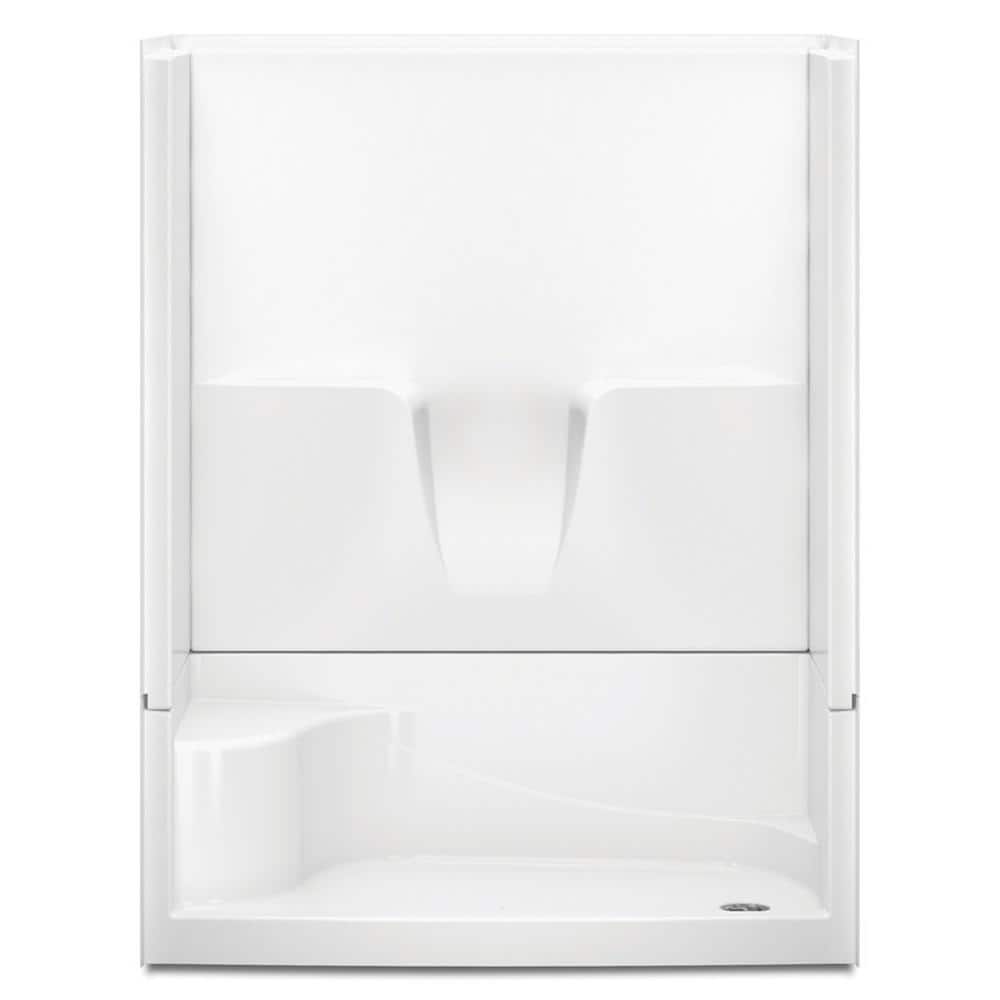 Remodeline 60 in. x 34 in. x 76 in. 4-Piece Shower Stall with Seat and Righ
