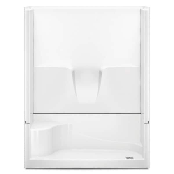 Aquatic Remodeline 60 in. x 34 in. x 76 in. 4-Piece Shower Stall with Seat and Right Drain in White