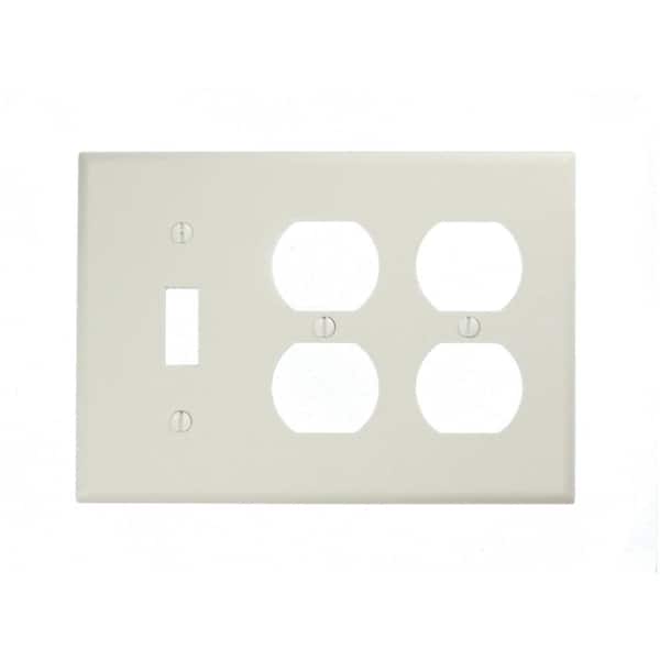 10 Piece Leviton 88047.0 3-Gang 1-Toggle 2-Duplex Device Combo Wallplate White 