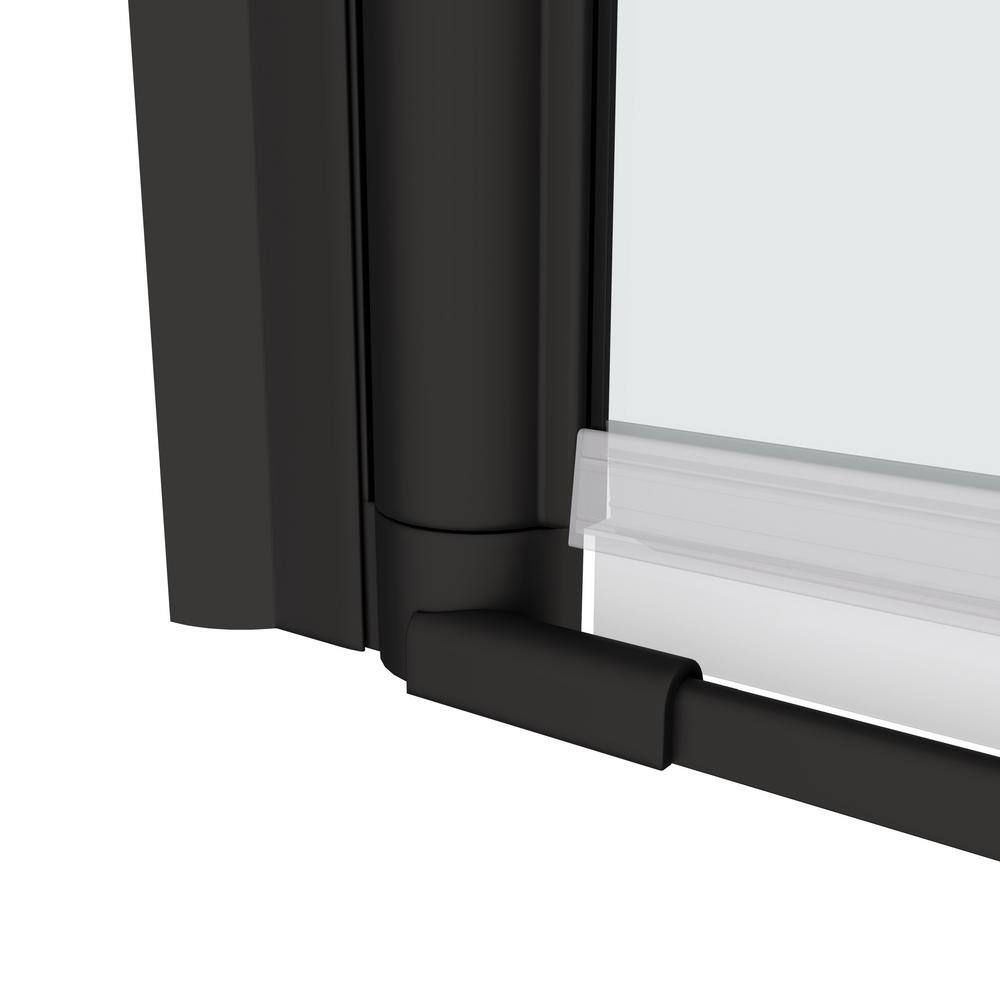 Matte Black Frameless Pivot Shower Door with Clear Glass, 28-29.4 in. W x 72 in. H