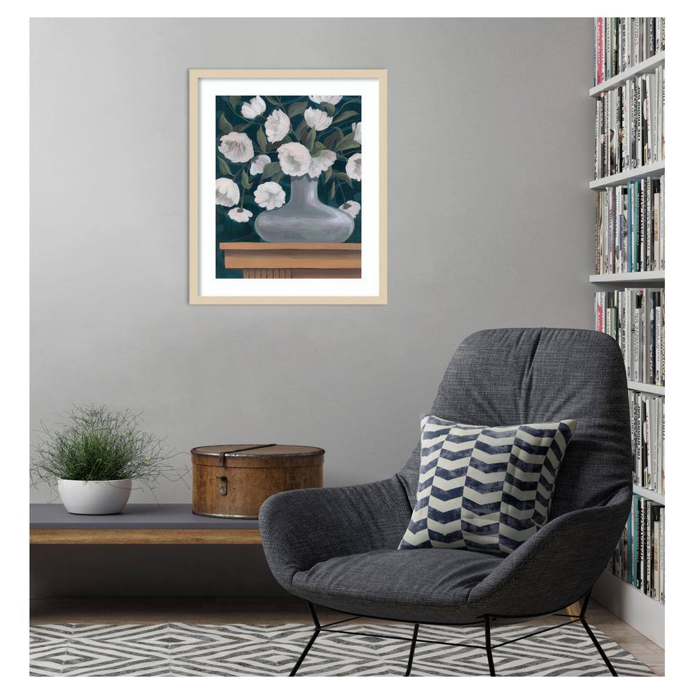 Snowball Posies II Svelte Natural Framed Wall Art Print