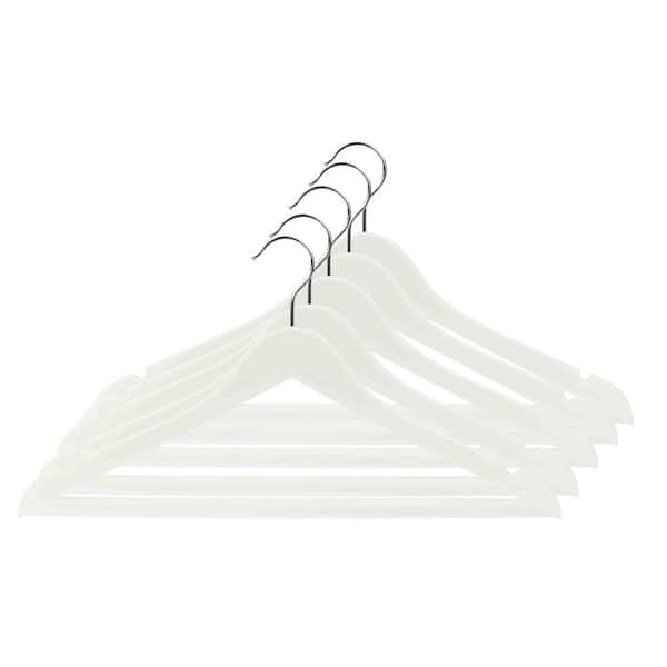 Home Basics White Plastic Hanger (5-Pack)-PH45102 - The Home Depot