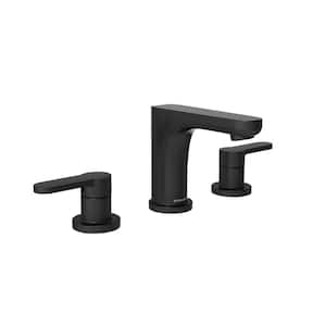 Identity 8 in. Widespread 2-Handle Bathroom Faucet with Push Pop Drain in Matte Black