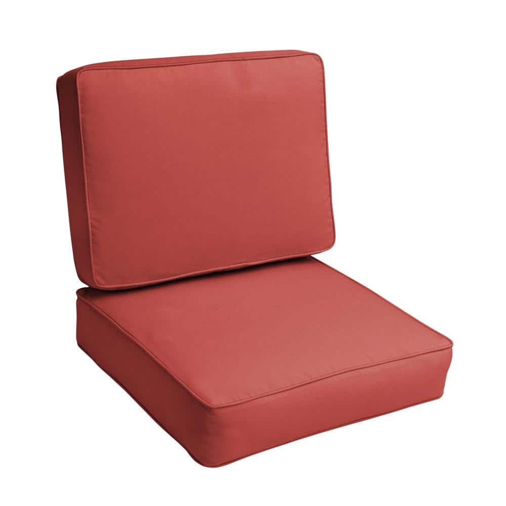 22 in. x 22 in. x 4 in. Outdoor Corded Cushion Set in Sunbrella Canvas Henn