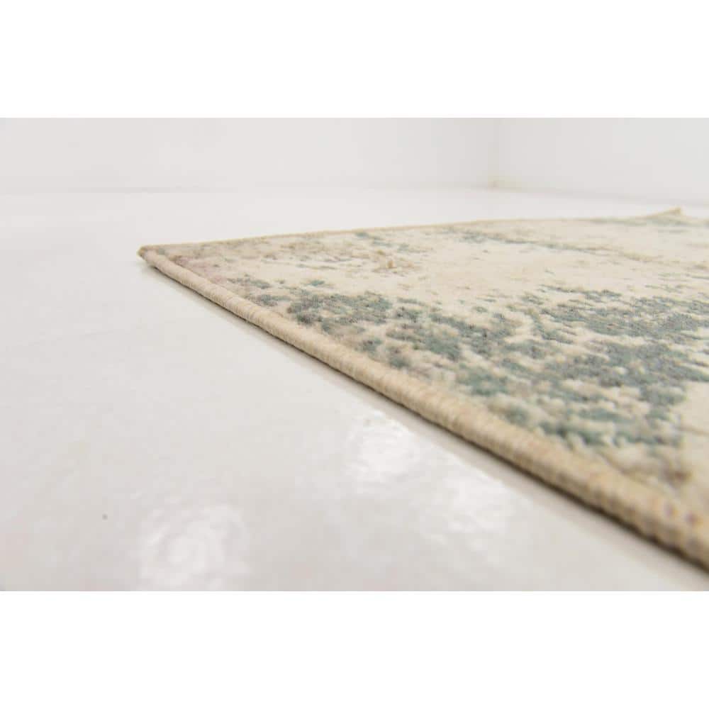 Abstract Gray Mirage 4' x 6' Easy-Care Synthetic Rug